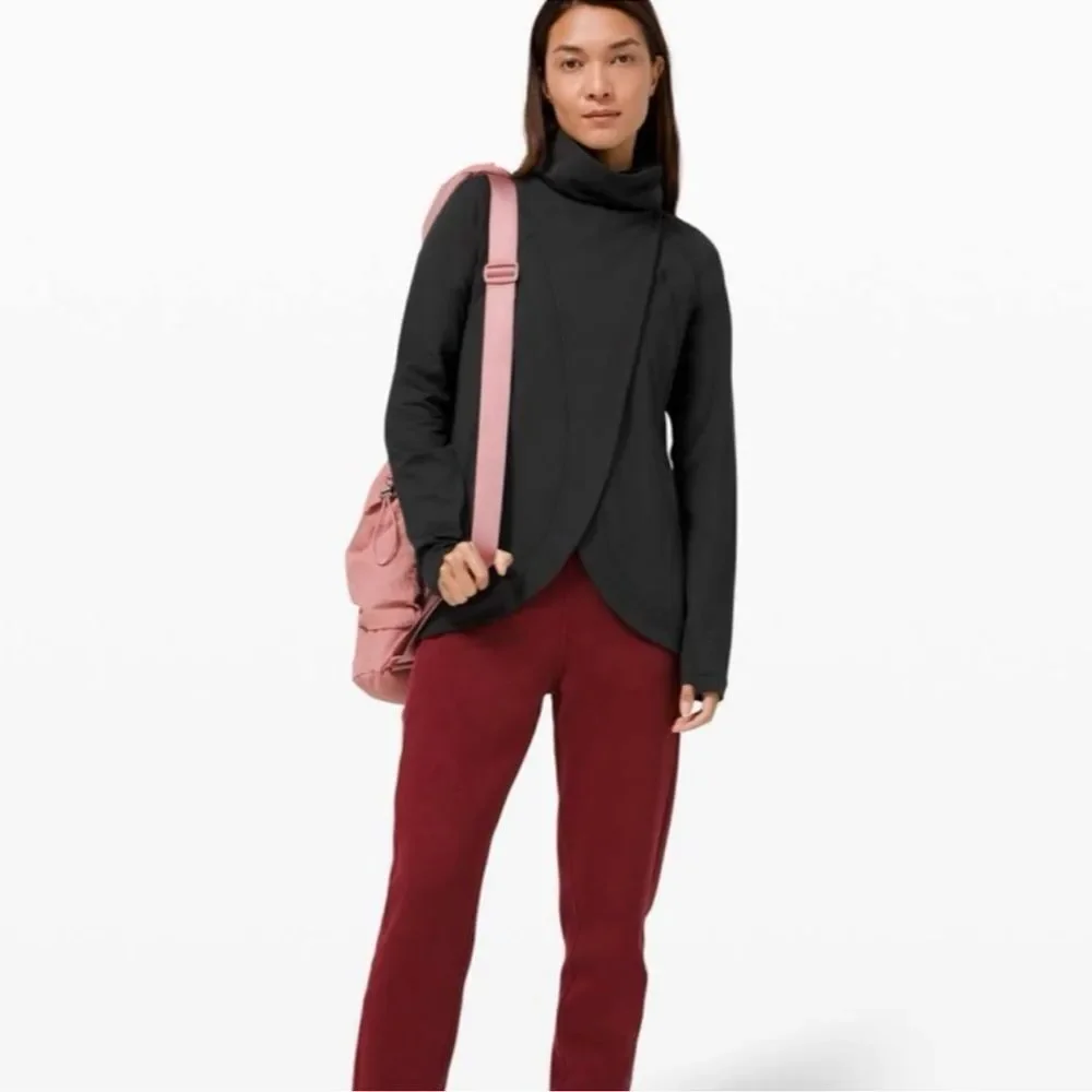 Lululemon Rulu Rally Wrap Long Sleeve Jacket Top Size 4 Black